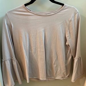pale purple long sleeve cropped shirt